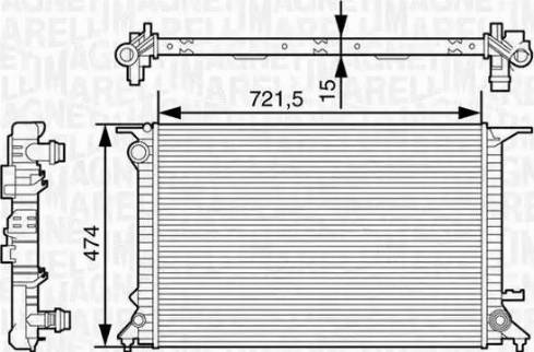 Magneti Marelli 350213127600 - Радиатор, охлаждение двигателя abcparts.ee