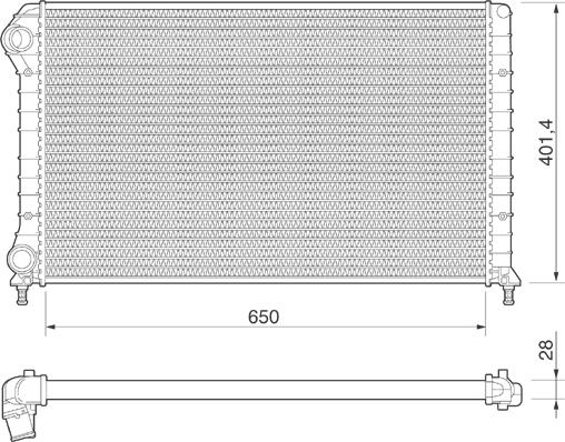 Magneti Marelli 350213179000 - Радиатор, охлаждение двигателя abcparts.ee