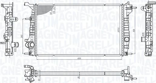 Magneti Marelli 350213200600 - Радиатор, охлаждение двигателя abcparts.ee