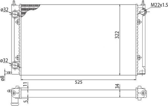 Magneti Marelli 350213203003 - Радиатор, охлаждение двигателя abcparts.ee
