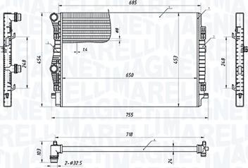 Magneti Marelli 350213220900 - Радиатор, охлаждение двигателя abcparts.ee