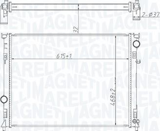 Magneti Marelli 350213221400 - Радиатор, охлаждение двигателя abcparts.ee