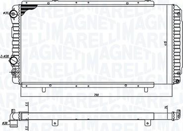 Magneti Marelli 350213707000 - Радиатор, охлаждение двигателя abcparts.ee