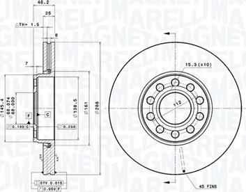 Magneti Marelli 360406063901 - Тормозной диск abcparts.ee