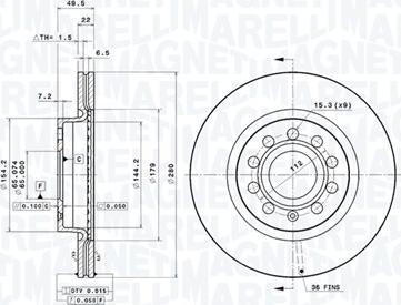 Magneti Marelli 360406002001 - Тормозной диск abcparts.ee