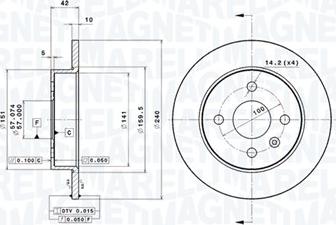 Magneti Marelli 360406038901 - Тормозной диск abcparts.ee