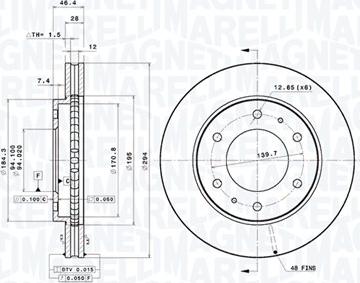 Magneti Marelli 360406079501 - Тормозной диск abcparts.ee