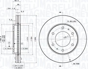 Magneti Marelli 360406195001 - Тормозной диск abcparts.ee