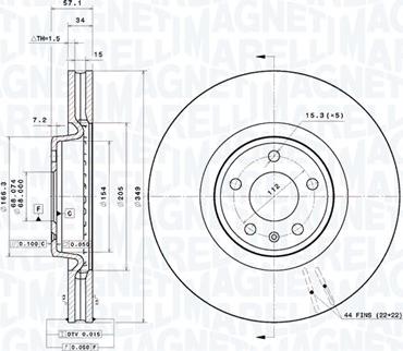Magneti Marelli 360406195301 - Тормозной диск abcparts.ee