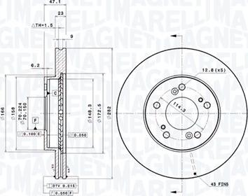 Magneti Marelli 360406193100 - Тормозной диск abcparts.ee