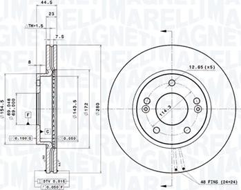 Magneti Marelli 360406154301 - Тормозной диск abcparts.ee