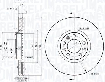 Magneti Marelli 360406152101 - Тормозной диск abcparts.ee