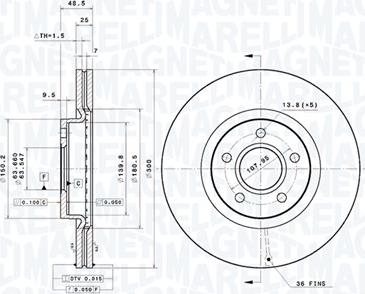 Magneti Marelli 360406162901 - Тормозной диск abcparts.ee