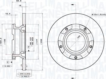 Magneti Marelli 360406189900 - Тормозной диск abcparts.ee