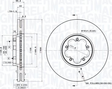 Magneti Marelli 360406183500 - Тормозной диск abcparts.ee
