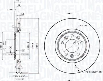 Magneti Marelli 360406182601 - Тормозной диск abcparts.ee