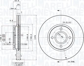 Magneti Marelli 360406209501 - Тормозной диск abcparts.ee