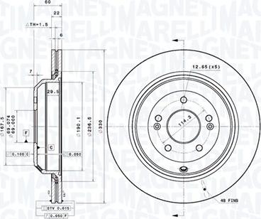 Magneti Marelli 360406200801 - Тормозной диск abcparts.ee