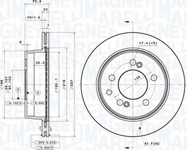 Magneti Marelli 360406202301 - Тормозной диск abcparts.ee