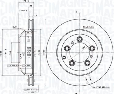 Magneti Marelli 360406216301 - Тормозной диск abcparts.ee