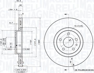Magneti Marelli 360406211500 - Тормозной диск abcparts.ee
