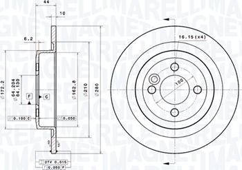 Magneti Marelli 360406220801 - Тормозной диск abcparts.ee