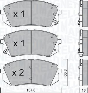 Magneti Marelli 363916060907 - Тормозные колодки, дисковые, комплект abcparts.ee