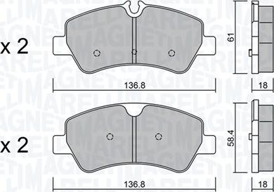 Magneti Marelli 363916060847 - Тормозные колодки, дисковые, комплект abcparts.ee