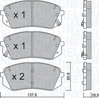 Magneti Marelli 363916060861 - Тормозные колодки, дисковые, комплект abcparts.ee