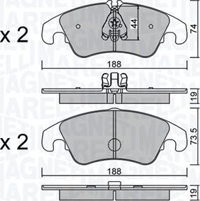 Magneti Marelli 363916060828 - Тормозные колодки, дисковые, комплект abcparts.ee
