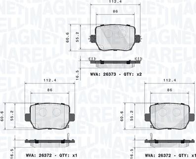 Magneti Marelli 363700409030 - Тормозные колодки, дисковые, комплект abcparts.ee