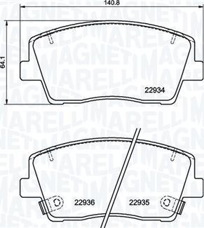 Magneti Marelli 363700430119 - Тормозные колодки, дисковые, комплект abcparts.ee