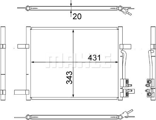 MAHLE AC 511 000S - Конденсатор кондиционера abcparts.ee