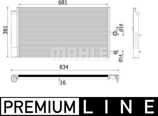 MAHLE AC 890 000P - Конденсатор кондиционера abcparts.ee