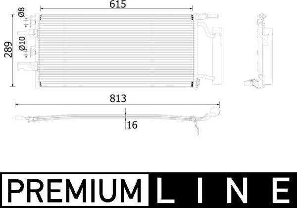 MAHLE AC 893 000P - Конденсатор кондиционера abcparts.ee