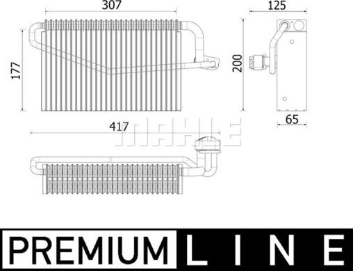 MAHLE AE 163 000P - Испаритель, кондиционер abcparts.ee
