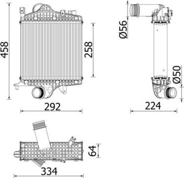 MAHLE CI 672 000P - Интеркулер, теплообменник турбины abcparts.ee