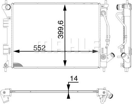 MAHLE CR 1976 000P - Радиатор, охлаждение двигателя abcparts.ee