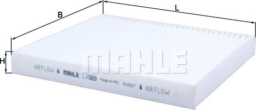 MAHLE LA 569 - Фильтр воздуха в салоне abcparts.ee