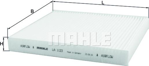 MAHLE LA 1123 - Фильтр воздуха в салоне abcparts.ee