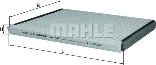 MAHLE LAK 447 - Фильтр воздуха в салоне abcparts.ee