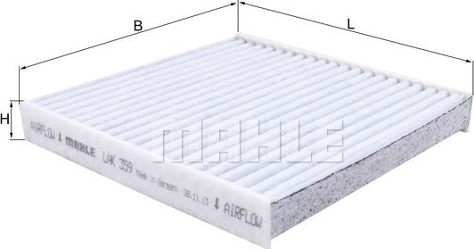 MAHLE LAK 359 - Фильтр воздуха в салоне abcparts.ee