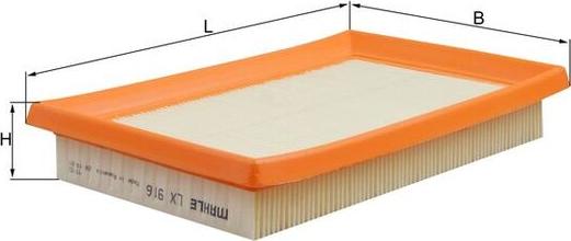 MAHLE LX 916 - Воздушный фильтр двигателя abcparts.ee