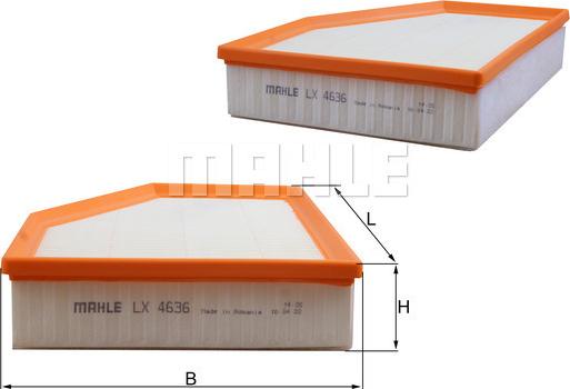 MAHLE LX 4636 - Воздушный фильтр двигателя abcparts.ee