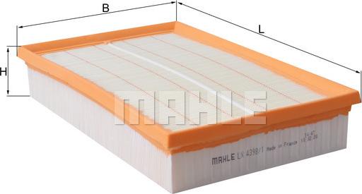 MAHLE LX 4398/1 - Воздушный фильтр двигателя abcparts.ee