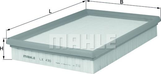 MAHLE LX 430 - Воздушный фильтр двигателя abcparts.ee