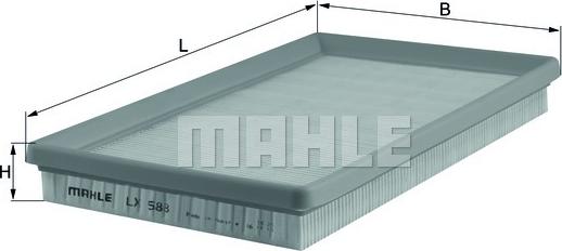 MAHLE LX 588 - Воздушный фильтр двигателя abcparts.ee