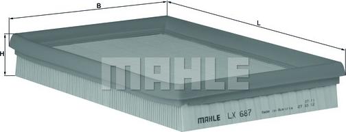 MAHLE LX 687 - Воздушный фильтр двигателя abcparts.ee