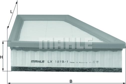 MAHLE LX 1819/1 - Воздушный фильтр двигателя abcparts.ee