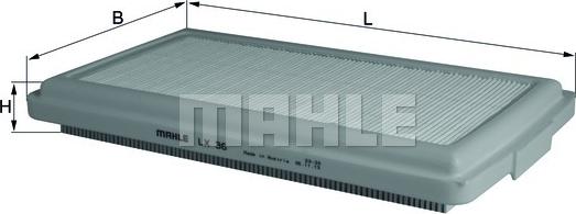 MAHLE LX 36 - Воздушный фильтр двигателя abcparts.ee
